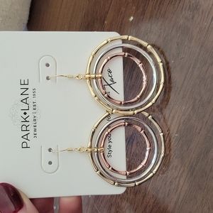 Park Lanr bamboo earrings gold silver and rose gold
